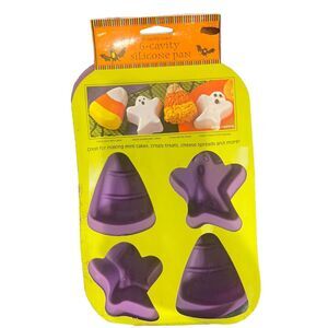 Wilton Halloween Silicone Mold Ghost & Candy Corn 6 Cavity Pan NWT Cake Treats